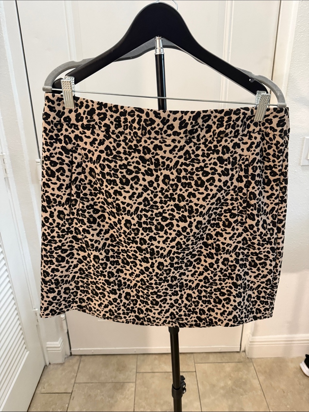 LOFT Leopard Print Mini Skirt in Tan and Black